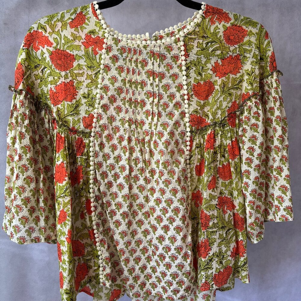 Rachael Zoe Flutter Sleeve Cotton Top, Sz S